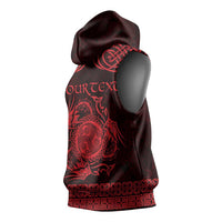 Personalized Montgomeryshire Sir Drefaldwyn Sleeveless Hoodie Red Water Triskele Celtic-inspired - Wonder Print Shop