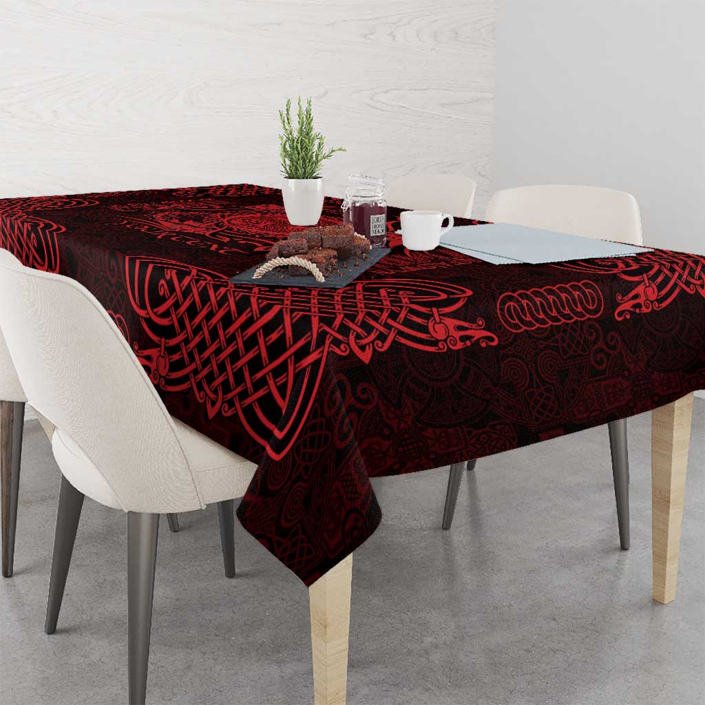 Personalized Montgomeryshire Sir Drefaldwyn Tablecloth Red Water Triskele Celtic-inspired - Wonder Print Shop