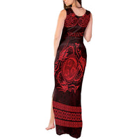 Personalized Montgomeryshire Sir Drefaldwyn Tank Maxi Dress Red Water Triskele Celtic-inspired - Wonder Print Shop