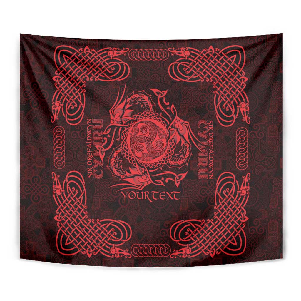 Personalized Montgomeryshire Sir Drefaldwyn Tapestry Red Water Triskele Celtic-inspired - Wonder Print Shop