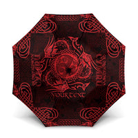 Personalized Montgomeryshire Sir Drefaldwyn Umbrella Red Water Triskele Celtic-inspired - Wonder Print Shop