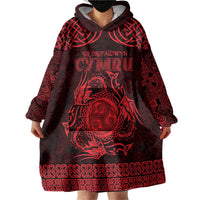 Personalized Montgomeryshire Sir Drefaldwyn Wearable Blanket Hoodie Red Water Triskele Celtic-inspired - Wonder Print Shop