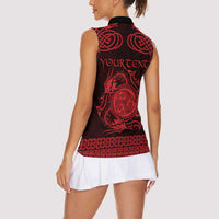 Personalized Montgomeryshire Sir Drefaldwyn Women Sleeveless Polo Shirt Red Water Triskele Celtic-inspired - Wonder Print Shop