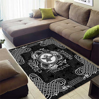 Personalized Pembrokeshire Sir Benfro Area Rug Black Puffin Celtic-inspired - Wonder Print Shop