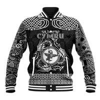 Personalized Pembrokeshire Sir Benfro Baseball Jacket Black Puffin Celtic-inspired - Wonder Print Shop