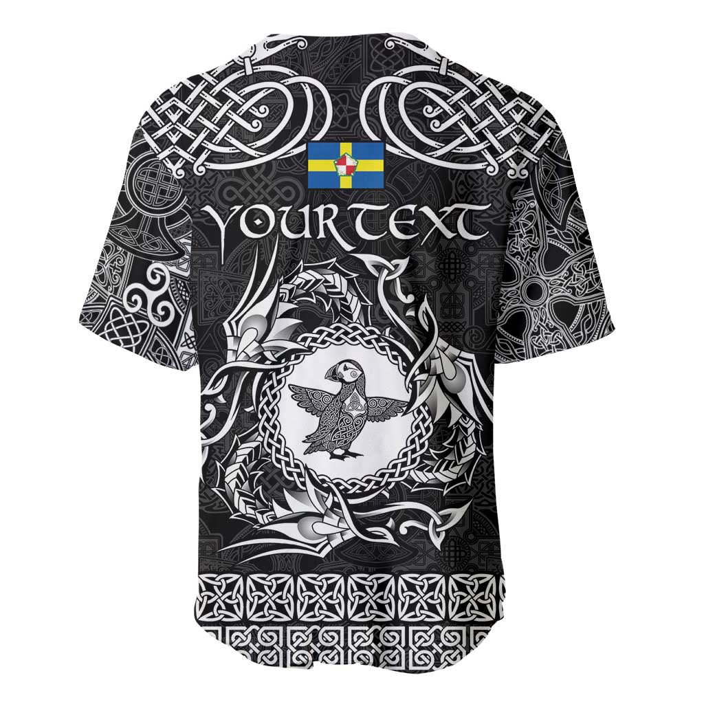 Personalized Pembrokeshire Sir Benfro Baseball Jersey Black Puffin Celtic-inspired - Wonder Print Shop