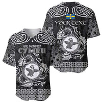 Personalized Pembrokeshire Sir Benfro Baseball Jersey Black Puffin Celtic-inspired - Wonder Print Shop
