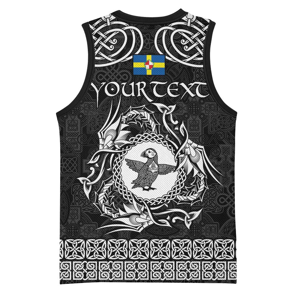Personalized Pembrokeshire Sir Benfro Basketball Jersey Black Puffin Celtic-inspired - Wonder Print Shop