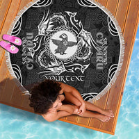 Personalized Pembrokeshire Sir Benfro Beach Blanket Black Puffin Celtic-inspired - Wonder Print Shop