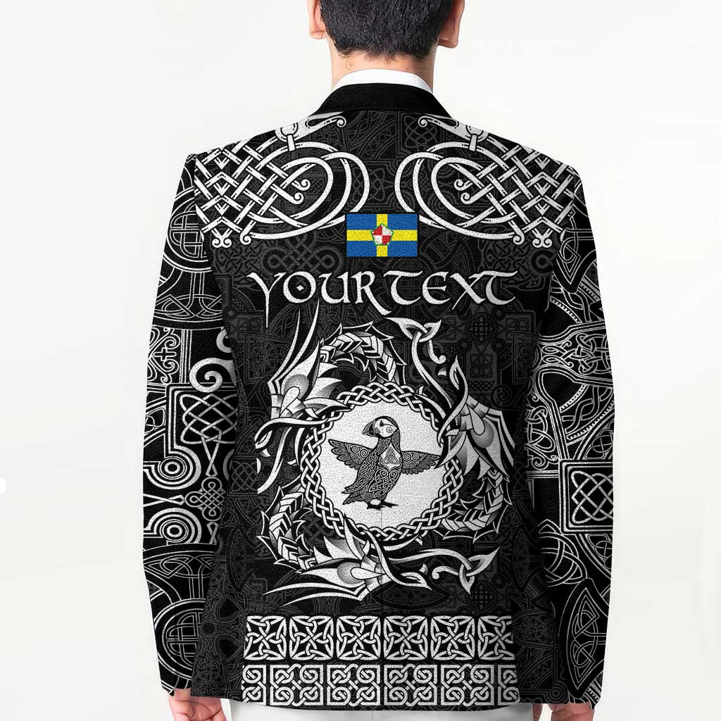 Personalized Pembrokeshire Sir Benfro Blazer Black Puffin Celtic-inspired - Wonder Print Shop