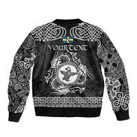 Personalized Pembrokeshire Sir Benfro Bomber Jacket Black Puffin Celtic-inspired - Wonder Print Shop