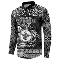 Personalized Pembrokeshire Sir Benfro Button Sweatshirt Black Puffin Celtic-inspired - Wonder Print Shop