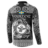 Personalized Pembrokeshire Sir Benfro Button Sweatshirt Black Puffin Celtic-inspired - Wonder Print Shop