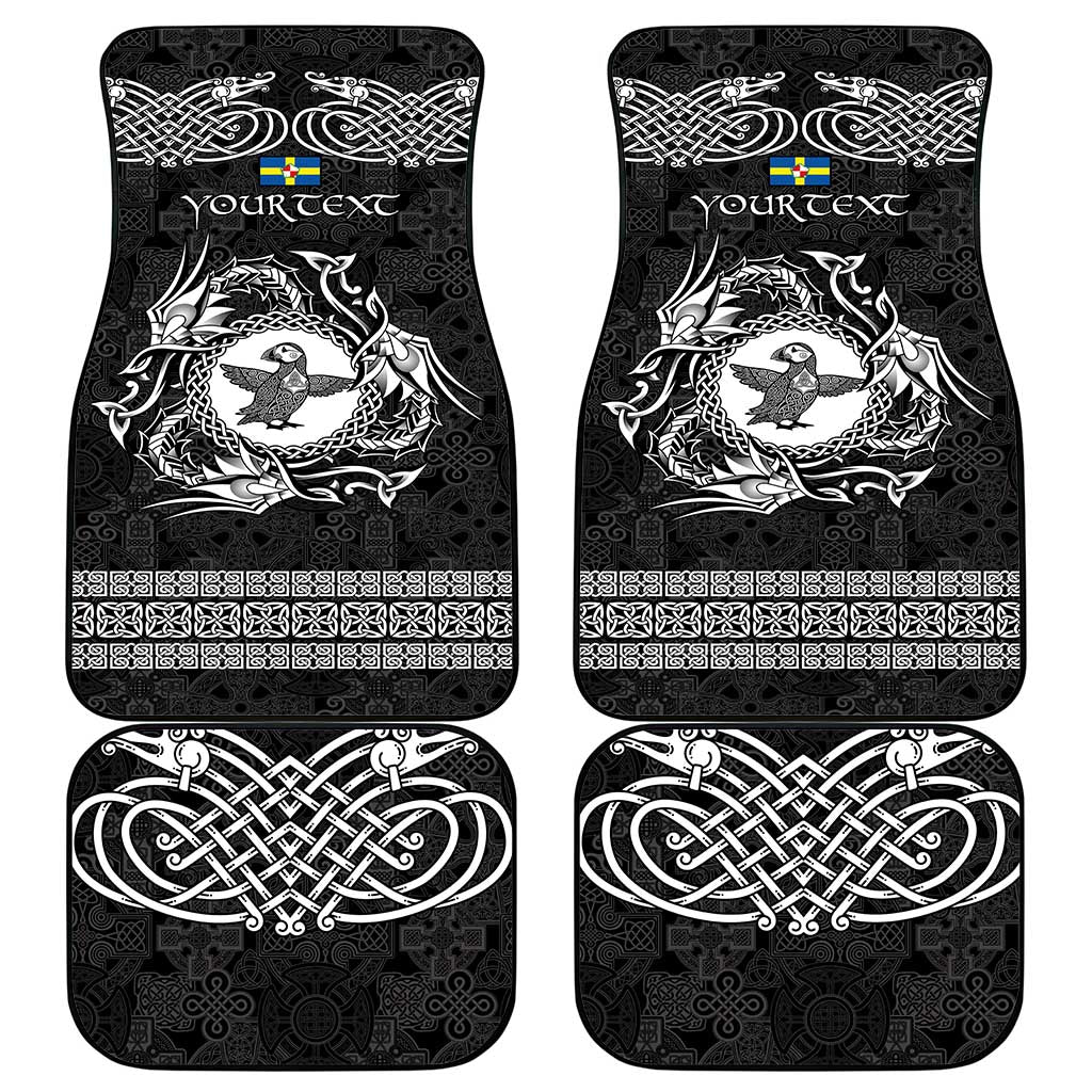 Personalized Pembrokeshire Sir Benfro Car Mats Black Puffin Celtic-inspired - Wonder Print Shop