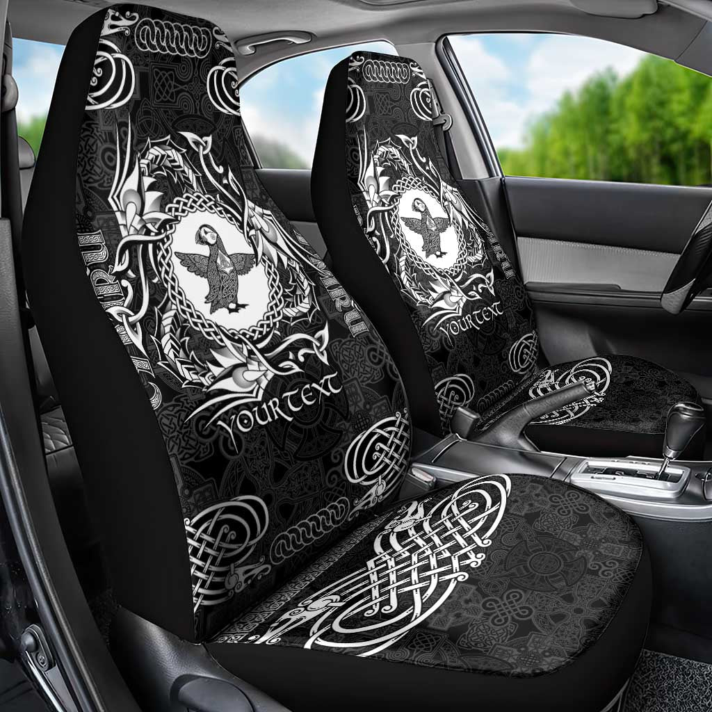 Personalized Pembrokeshire Sir Benfro Car Seat Cover Black Puffin Celtic-inspired - Wonder Print Shop