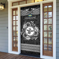 Personalized Pembrokeshire Sir Benfro Door Cover Black Puffin Celtic-inspired - Wonder Print Shop