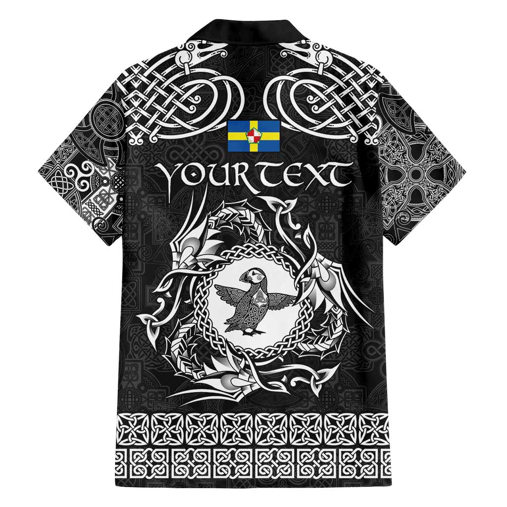 Personalized Pembrokeshire Sir Benfro Family Matching Long Sleeve Bodycon Dress and Hawaiian Shirt Black Puffin Celtic-inspired - Wonder Print Shop
