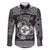 Personalized Pembrokeshire Sir Benfro Family Matching Long Sleeve Bodycon Dress and Hawaiian Shirt Black Puffin Celtic-inspired - Wonder Print Shop