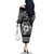 Personalized Pembrokeshire Sir Benfro Family Matching Off The Shoulder Long Sleeve Dress and Hawaiian Shirt Black Puffin Celtic-inspired - Wonder Print Shop