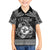 Personalized Pembrokeshire Sir Benfro Family Matching Off The Shoulder Long Sleeve Dress and Hawaiian Shirt Black Puffin Celtic-inspired - Wonder Print Shop