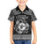 Personalized Pembrokeshire Sir Benfro Family Matching Off Shoulder Short Dress and Hawaiian Shirt Black Puffin Celtic-inspired - Wonder Print Shop
