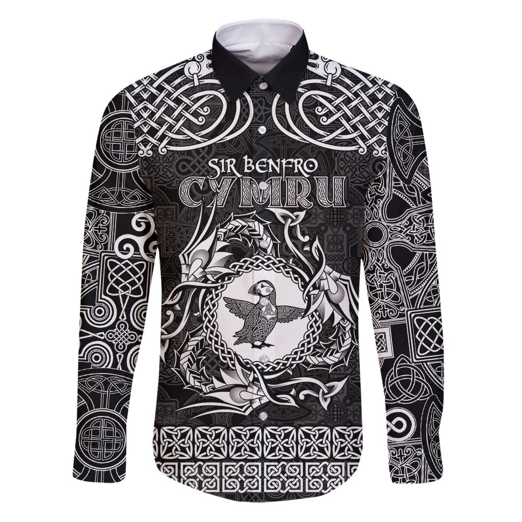 Personalized Pembrokeshire Sir Benfro Family Matching Puletasi and Hawaiian Shirt Black Puffin Celtic-inspired - Wonder Print Shop