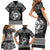 Personalized Pembrokeshire Sir Benfro Family Matching Short Sleeve Bodycon Dress and Hawaiian Shirt Black Puffin Celtic-inspired - Wonder Print Shop