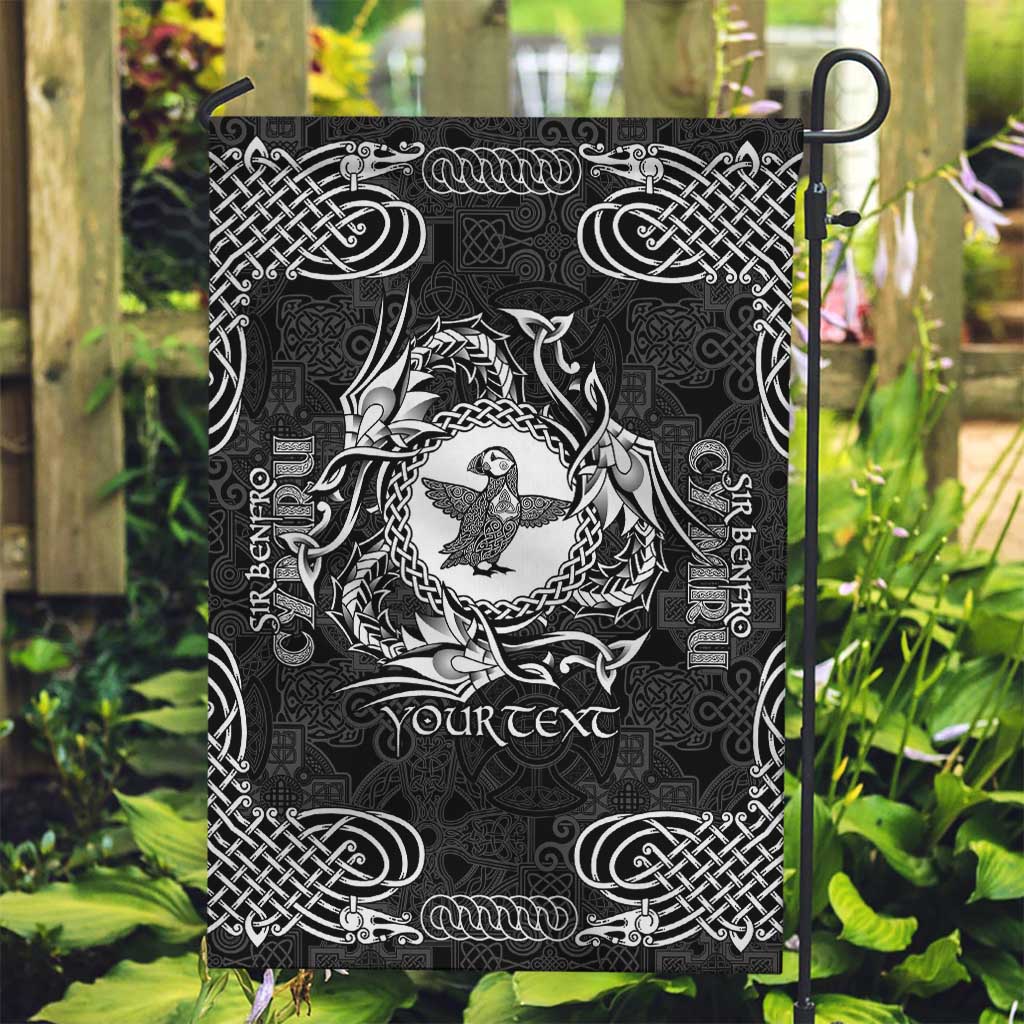 Personalized Pembrokeshire Sir Benfro Garden Flag Black Puffin Celtic-inspired - Wonder Print Shop