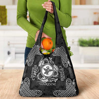 Personalized Pembrokeshire Sir Benfro Grocery Bag Black Puffin Celtic-inspired - Wonder Print Shop