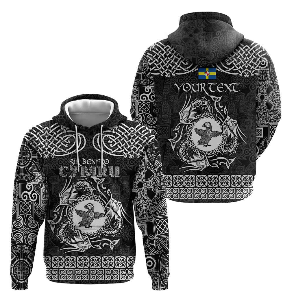 Personalized Pembrokeshire Sir Benfro Hoodie Black Puffin Celtic-inspired - Wonder Print Shop