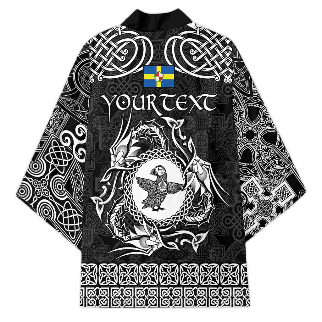 Personalized Pembrokeshire Sir Benfro Kimono Black Puffin Celtic-inspired - Wonder Print Shop