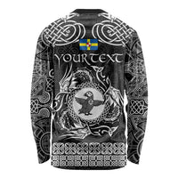 Personalized Pembrokeshire Sir Benfro Long Sleeve Shirt Black Puffin Celtic-inspired - Wonder Print Shop