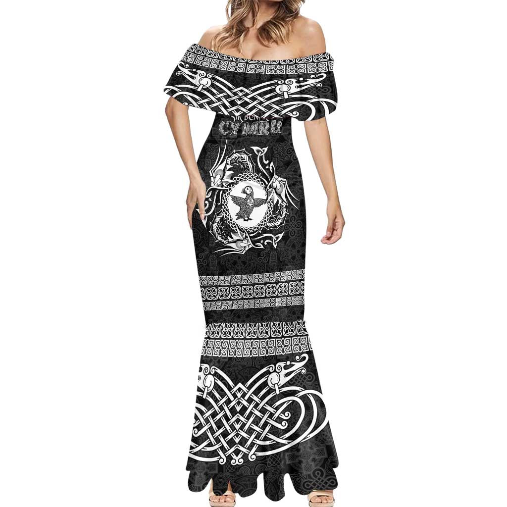 Personalized Pembrokeshire Sir Benfro Mermaid Dress Black Puffin Celtic-inspired - Wonder Print Shop