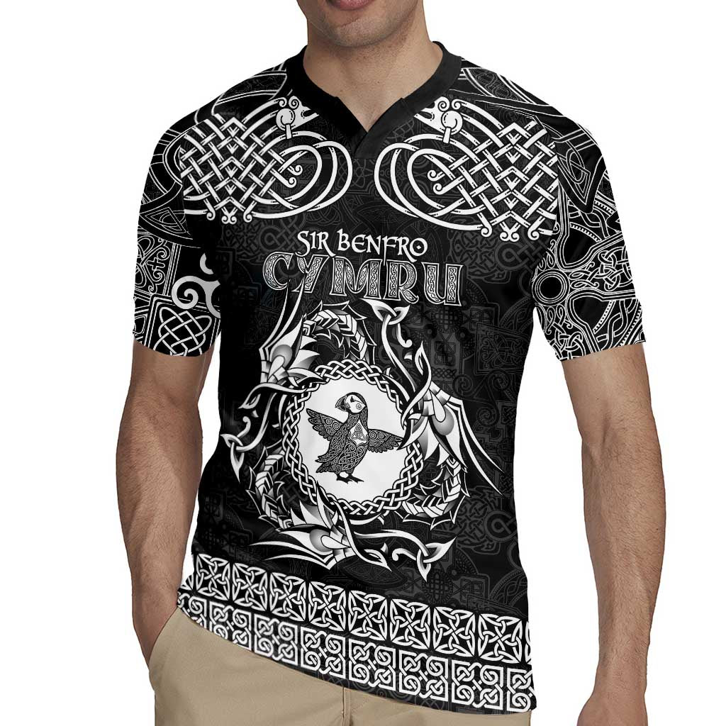 Personalized Pembrokeshire Sir Benfro Rugby Jersey Black Puffin Celtic-inspired - Wonder Print Shop