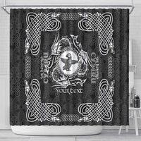 Personalized Pembrokeshire Sir Benfro Shower Curtain Black Puffin Celtic-inspired - Wonder Print Shop