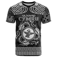Personalized Pembrokeshire Sir Benfro T Shirt Black Puffin Celtic-inspired - Wonder Print Shop
