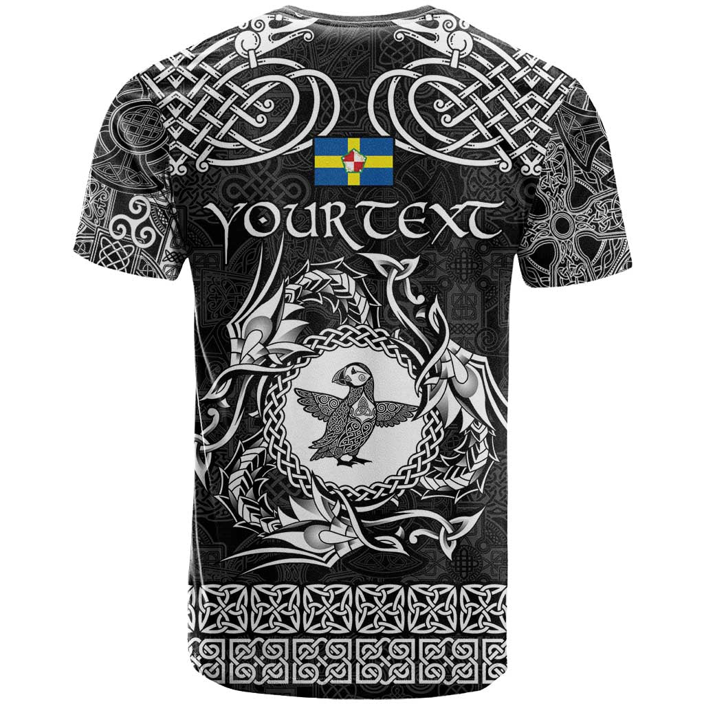 Personalized Pembrokeshire Sir Benfro T Shirt Black Puffin Celtic-inspired - Wonder Print Shop