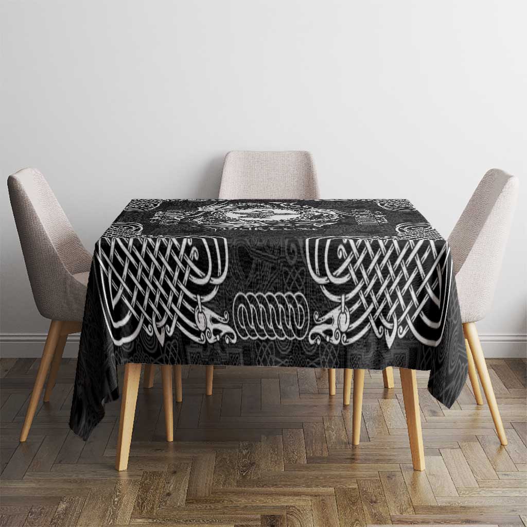 Personalized Pembrokeshire Sir Benfro Tablecloth Black Puffin Celtic-inspired - Wonder Print Shop