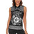 Personalized Pembrokeshire Sir Benfro Women Sleeveless Polo Shirt Black Puffin Celtic-inspired - Wonder Print Shop