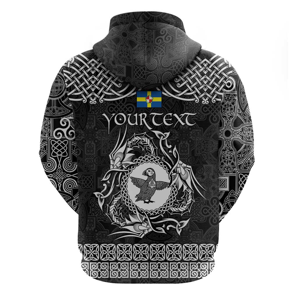Personalized Pembrokeshire Sir Benfro Zip Hoodie Black Puffin Celtic-inspired - Wonder Print Shop