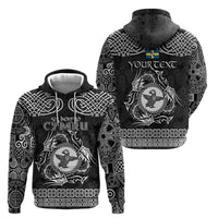 Personalized Pembrokeshire Sir Benfro Zip Hoodie Black Puffin Celtic-inspired - Wonder Print Shop