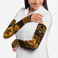Personalized Pembrokeshire Sir Benfro Arm Sleeves Gold Puffin Celtic-inspired - Wonder Print Shop