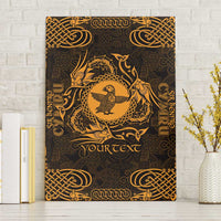 Personalized Pembrokeshire Sir Benfro Canvas Wall Art Gold Puffin Celtic-inspired - Wonder Print Shop