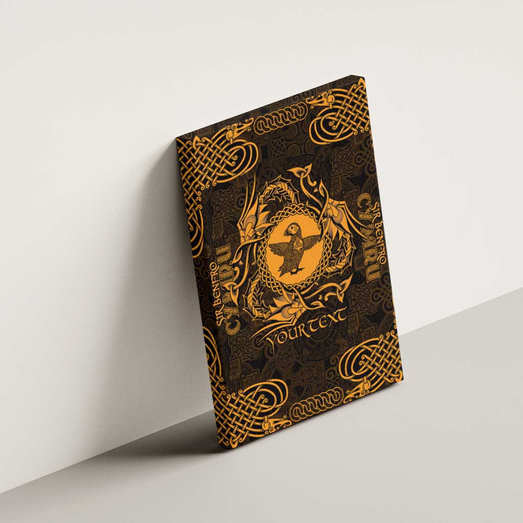 Personalized Pembrokeshire Sir Benfro Canvas Wall Art Gold Puffin Celtic-inspired - Wonder Print Shop
