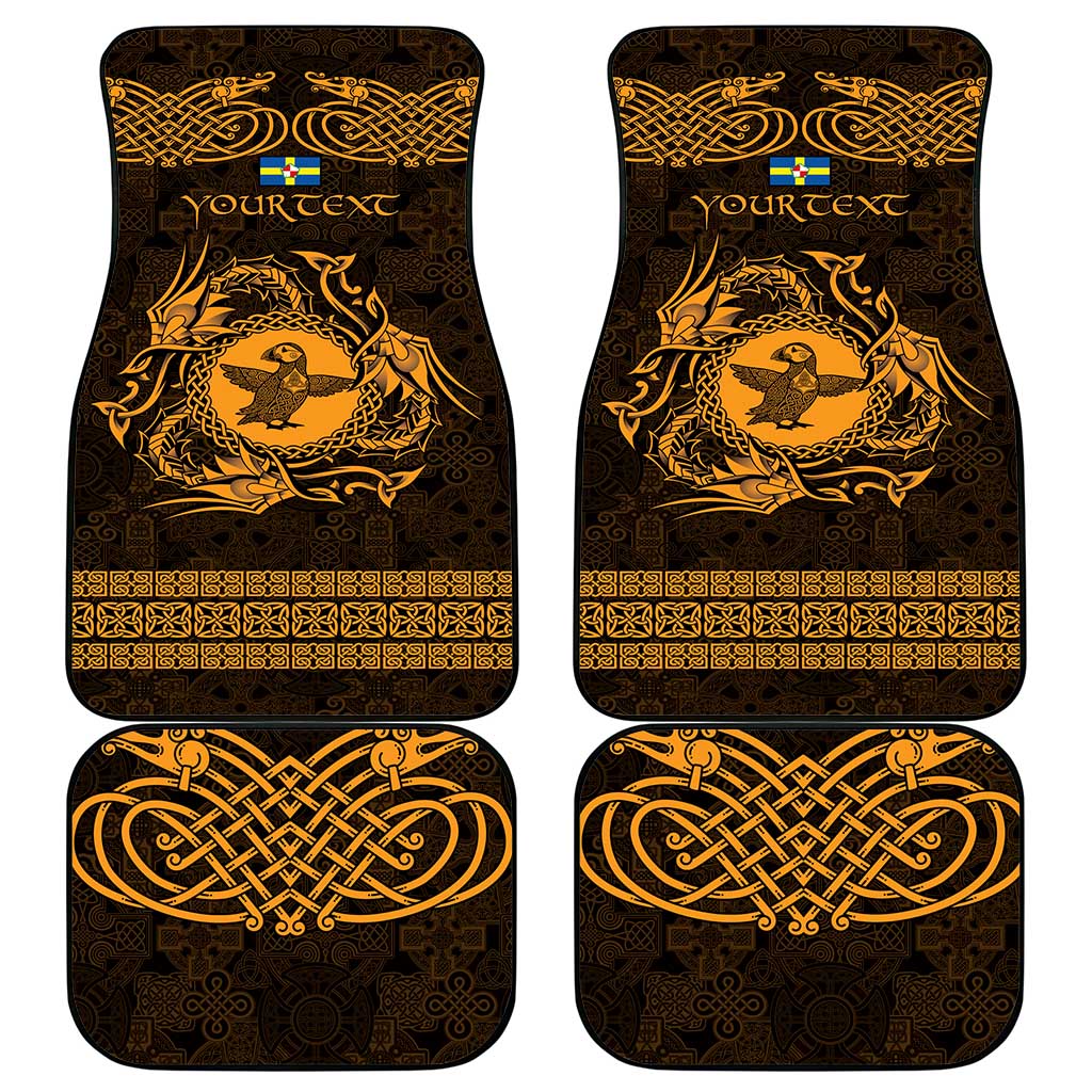 Personalized Pembrokeshire Sir Benfro Car Mats Gold Puffin Celtic-inspired - Wonder Print Shop