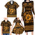 Personalized Pembrokeshire Sir Benfro Family Matching Long Sleeve Bodycon Dress and Hawaiian Shirt Gold Puffin Celtic-inspired - Wonder Print Shop