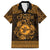 Personalized Pembrokeshire Sir Benfro Family Matching Long Sleeve Bodycon Dress and Hawaiian Shirt Gold Puffin Celtic-inspired - Wonder Print Shop