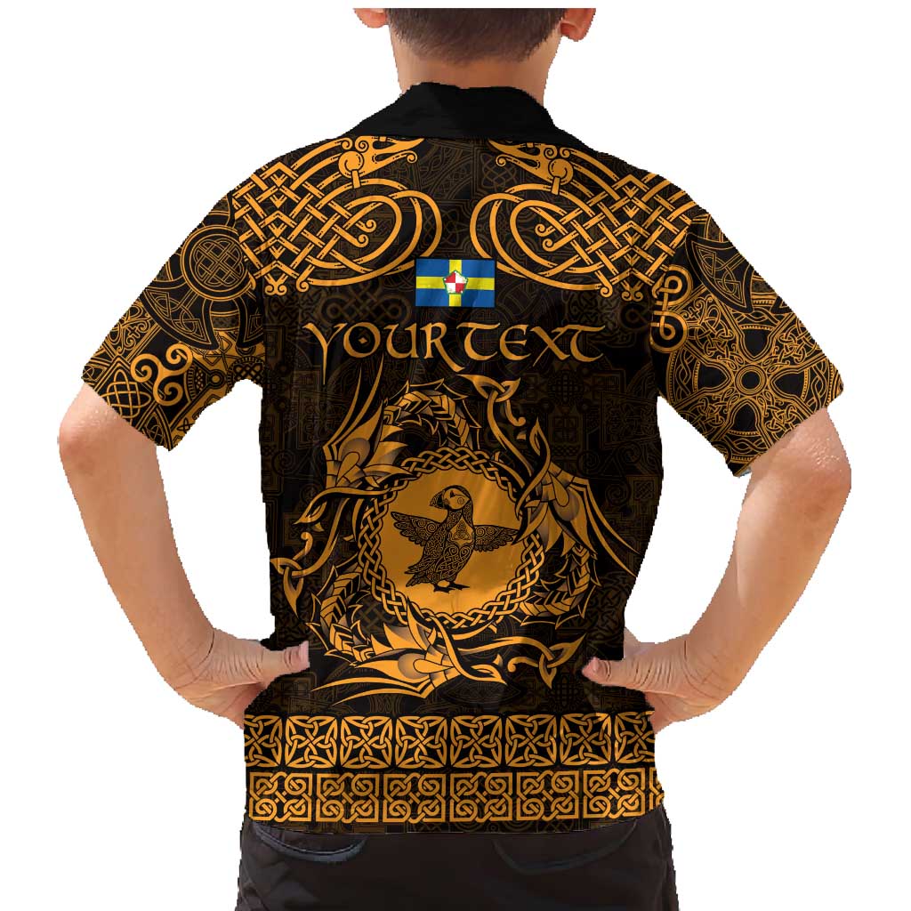 Personalized Pembrokeshire Sir Benfro Family Matching Mermaid Dress and Hawaiian Shirt Gold Puffin Celtic-inspired - Wonder Print Shop