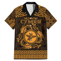 Personalized Pembrokeshire Sir Benfro Family Matching Mermaid Dress and Hawaiian Shirt Gold Puffin Celtic-inspired - Wonder Print Shop