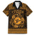 Personalized Pembrokeshire Sir Benfro Family Matching Off The Shoulder Long Sleeve Dress and Hawaiian Shirt Gold Puffin Celtic-inspired - Wonder Print Shop